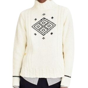 The Reeds J. Crew Womens Turtleneck Christmas  Sweater Fair Isle Wool Blend